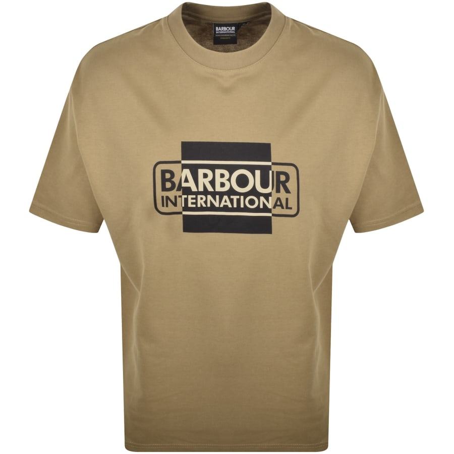 Image number 1 for Barbour International Divide Graphic T Shirt Khaki