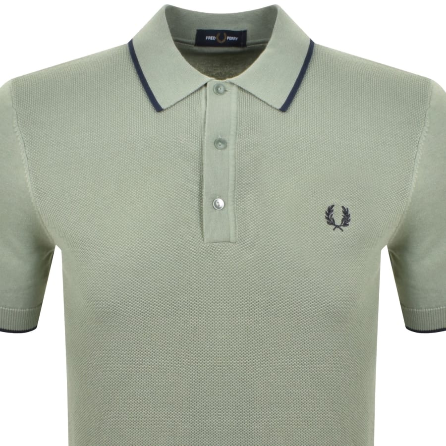 Image number 2 for Fred Perry Knit Polo T Shirt Bayleaf Green