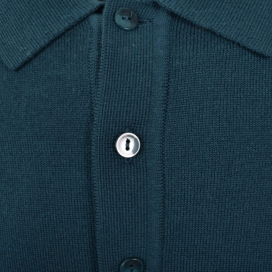 Image number 4 for Fred Perry Long Sleeve Knit Polo Dark Petrol
