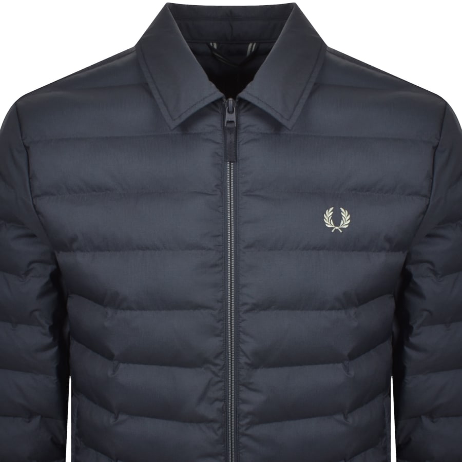 Image number 2 for Fred Perry Collared Insulated Jacket Dark Airforce