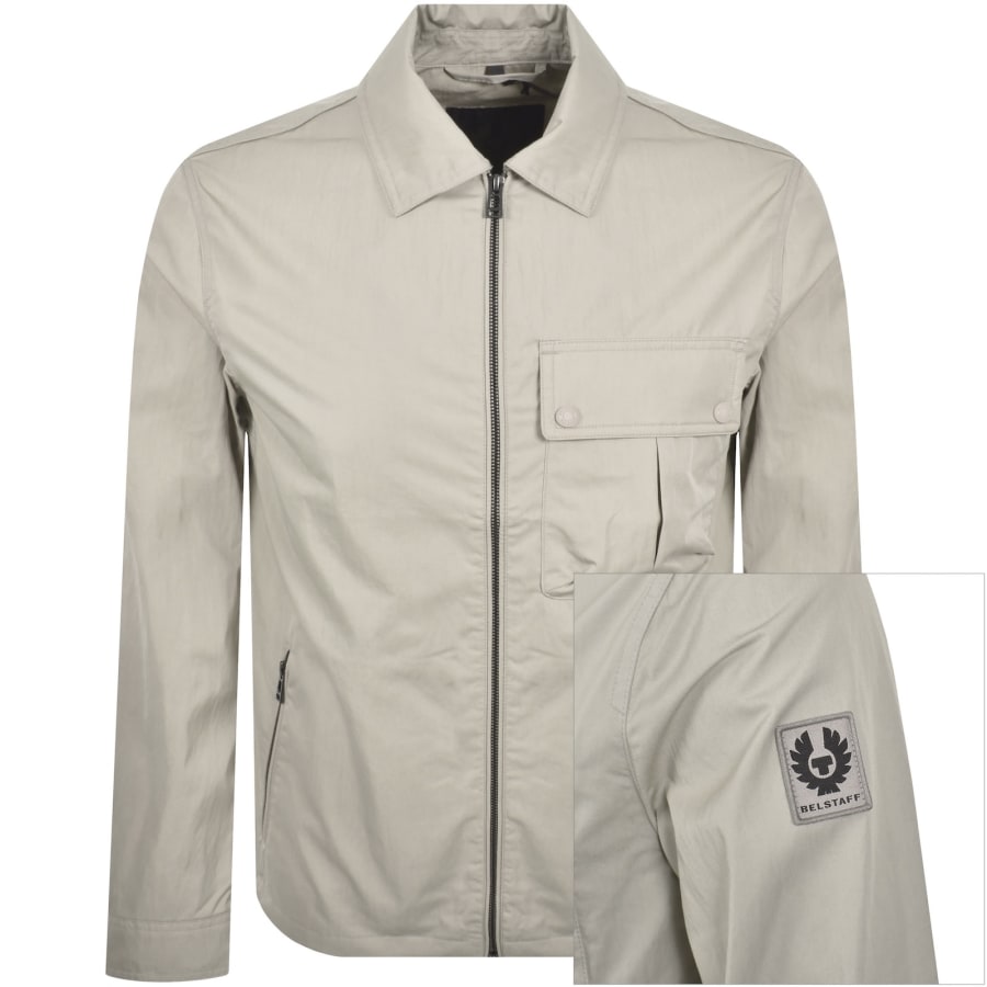 Image number 1 for Belstaff Drome Overshirt Cement Grey
