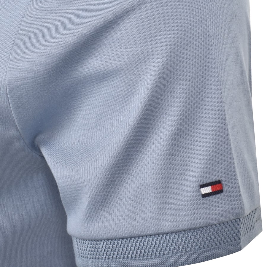 Image number 3 for Tommy Hilfiger Interlock Zip Polo T Shirt Blue