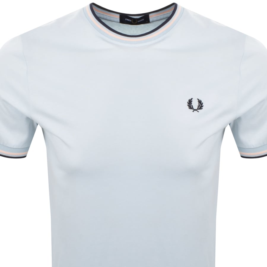 Image number 2 for Fred Perry Twin Tipped T Shirt Light Ice Blue