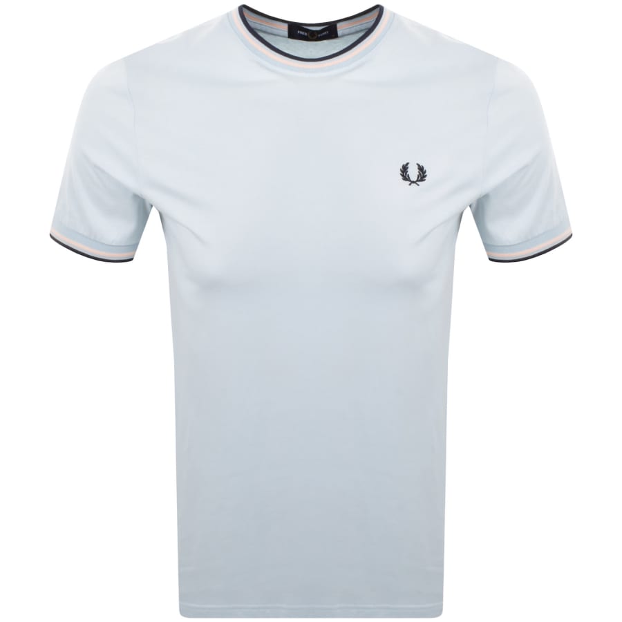 Image number 1 for Fred Perry Twin Tipped T Shirt Light Ice Blue