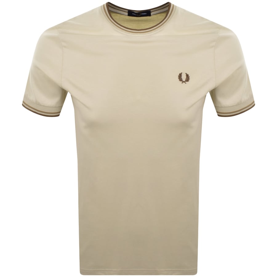 Image number 1 for Fred Perry Twin Tipped T Shirt Oatmeal