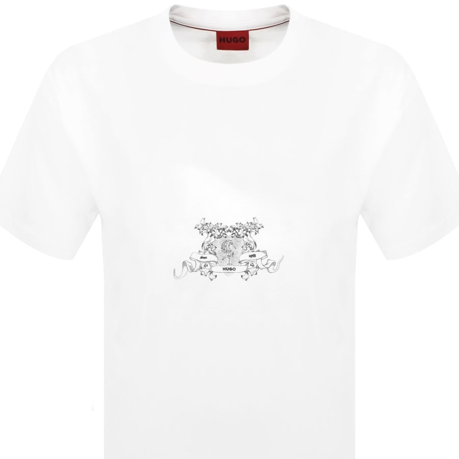 Image number 3 for HUGO Duarms Crew Neck T Shirt White