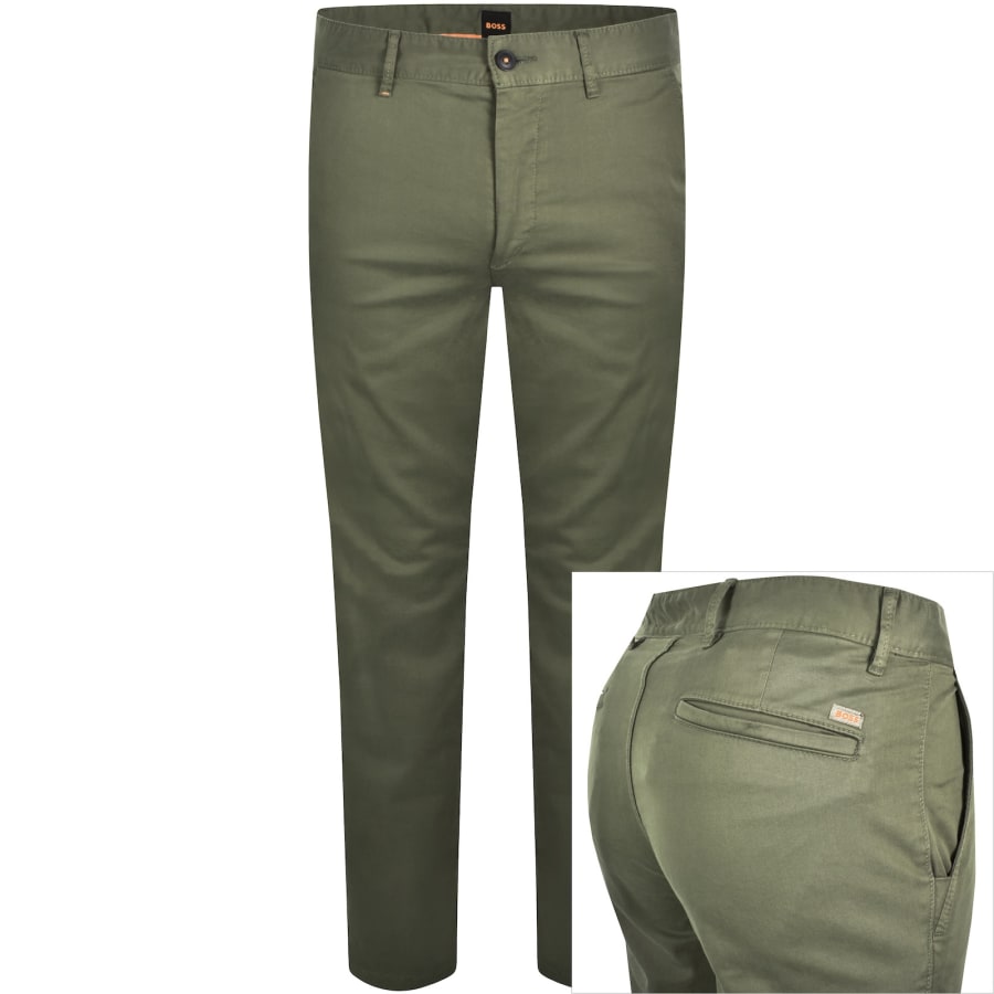 Image number 1 for BOSS Schino Slim Chinos Green