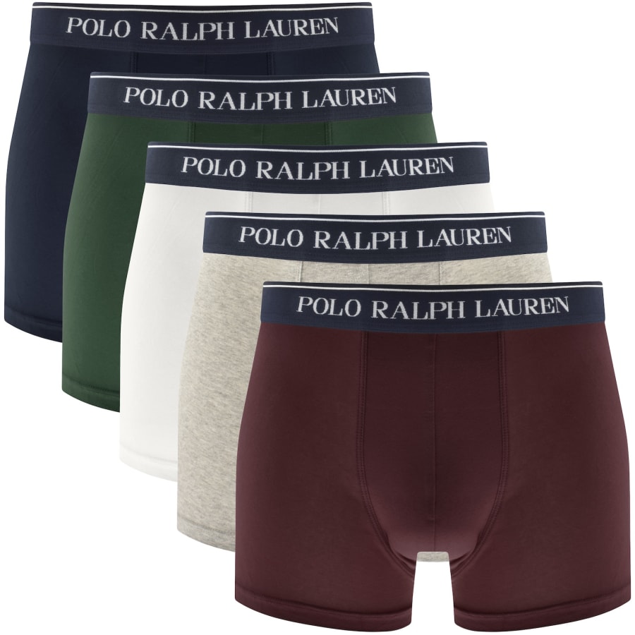 Image number 1 for Ralph Lauren Underwear 5 Pack Boxer Trunks