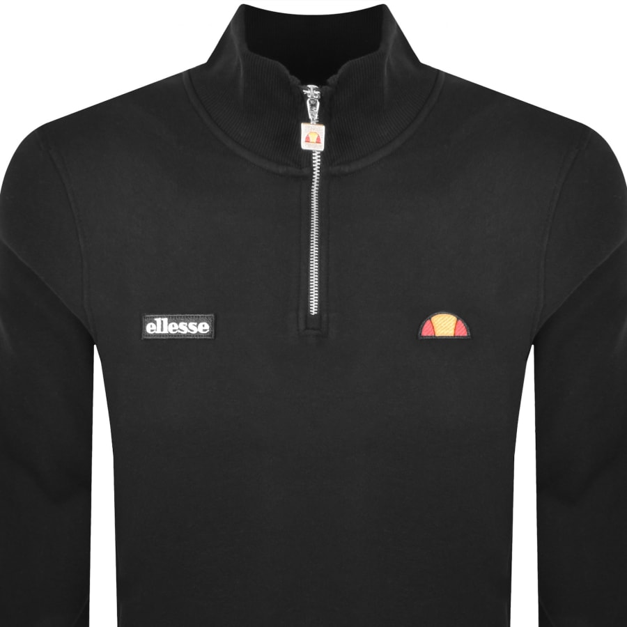 Image number 2 for Ellesse Pelegrini Quarter Zip Sweatshirt Black