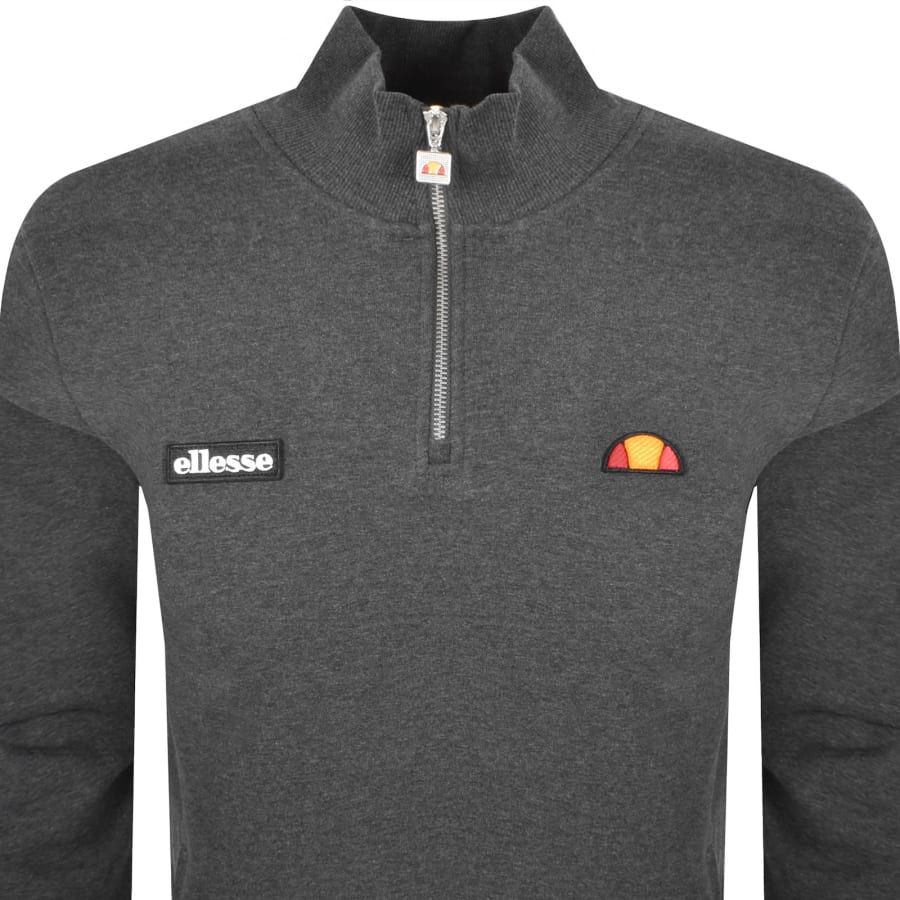 Image number 2 for Ellesse Pelegrini Quarter Zip Sweatshirt Grey