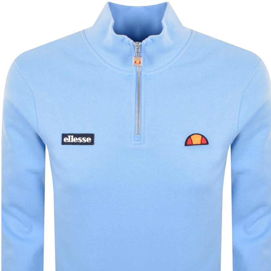 Image number 2 for Ellesse Pelegrini Quarter Zip Sweatshirt Blue
