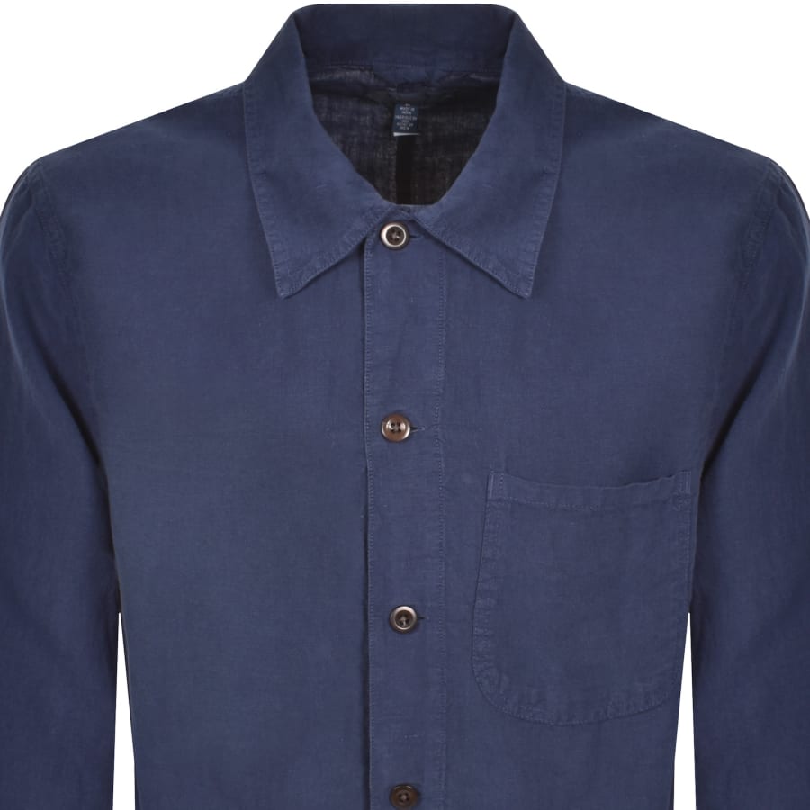 Image number 2 for Ralph Lauren Linen Overshirt Navy