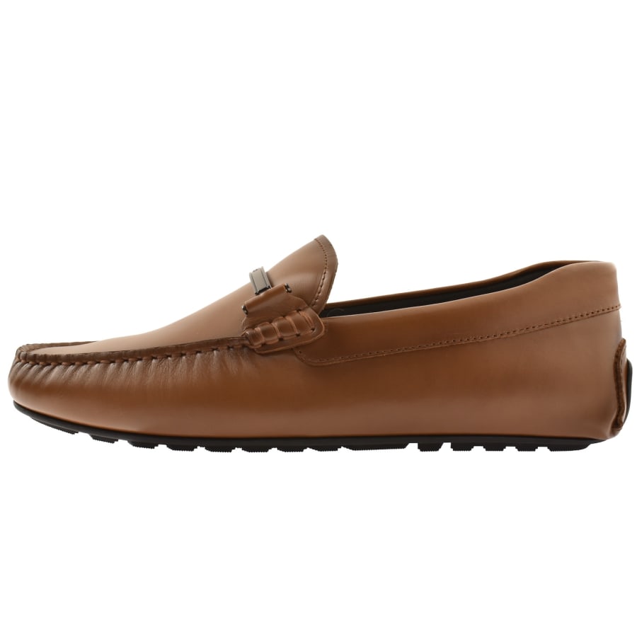 Image number 1 for BOSS Noel Leather Loafers Brown