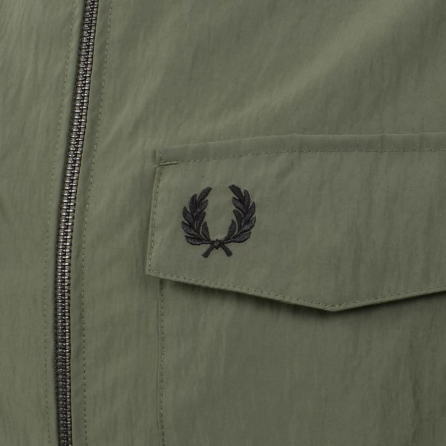 Image number 3 for Fred Perry Zip Pocket Overshirt Green
