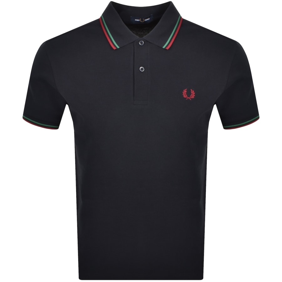 Image number 1 for Fred Perry Twin Tipped Polo T Shirt Navy