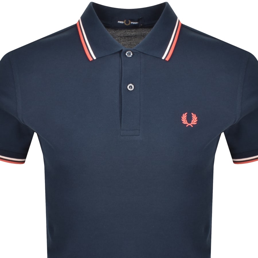 Image number 2 for Fred Perry Twin Tipped Polo T Shirt Blue