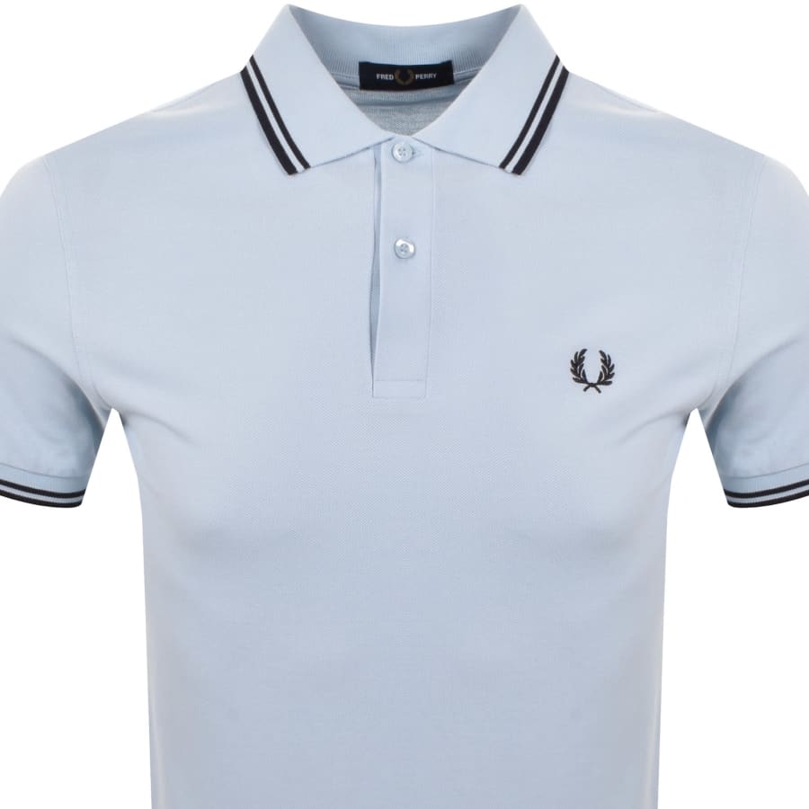 Image number 2 for Fred Perry Twin Tipped Polo T Shirt Blue