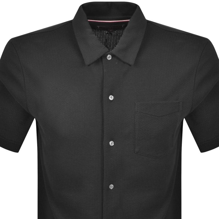 Image number 2 for Tommy Hilfiger Open Knit Polo Black