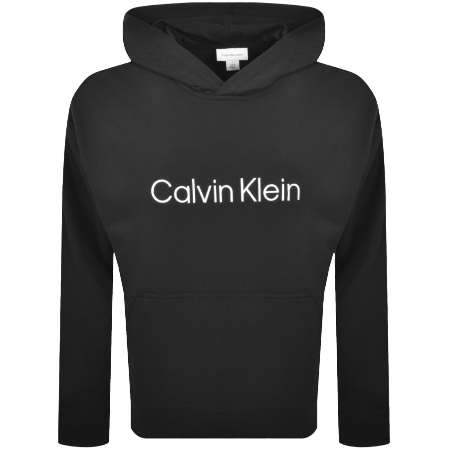 Image number 1 for Calvin Klein Jeans Logo Terry Hoodie Black