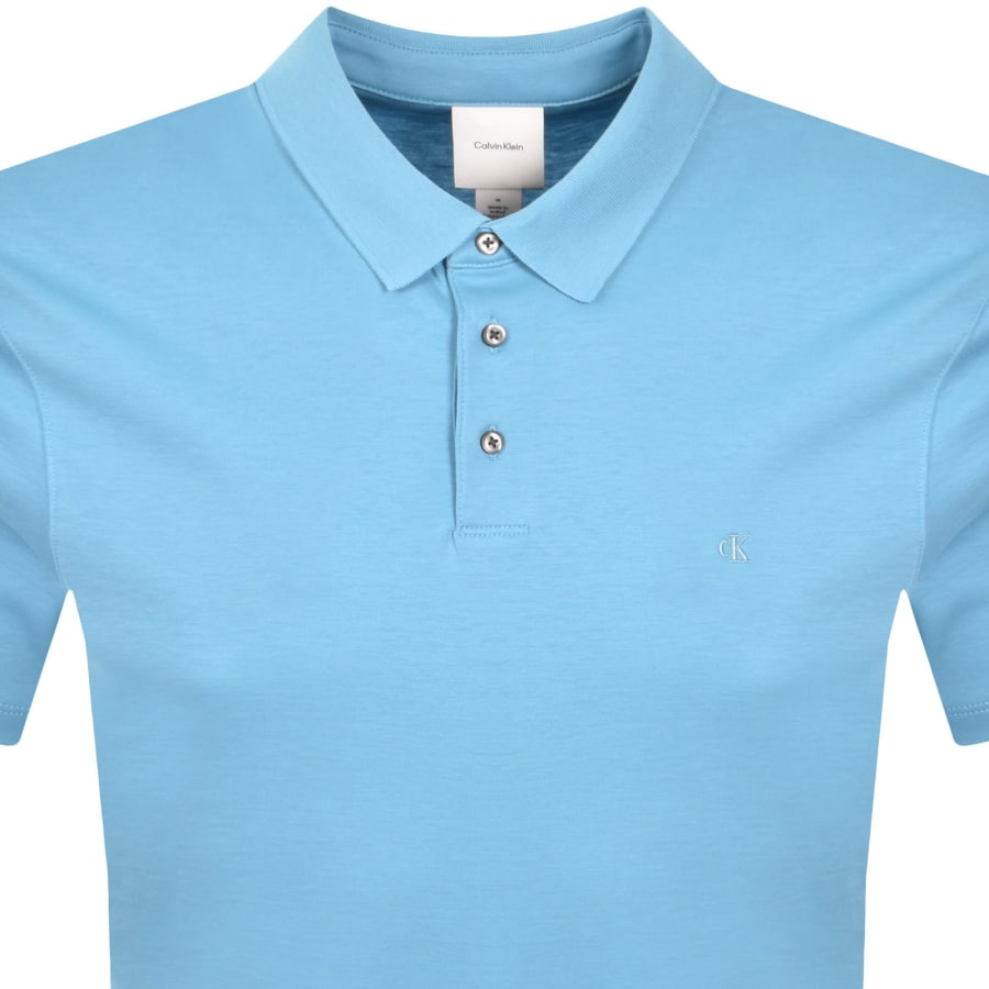 Image number 2 for Calvin Klein Chest Emblem Polo T Shirt Blue