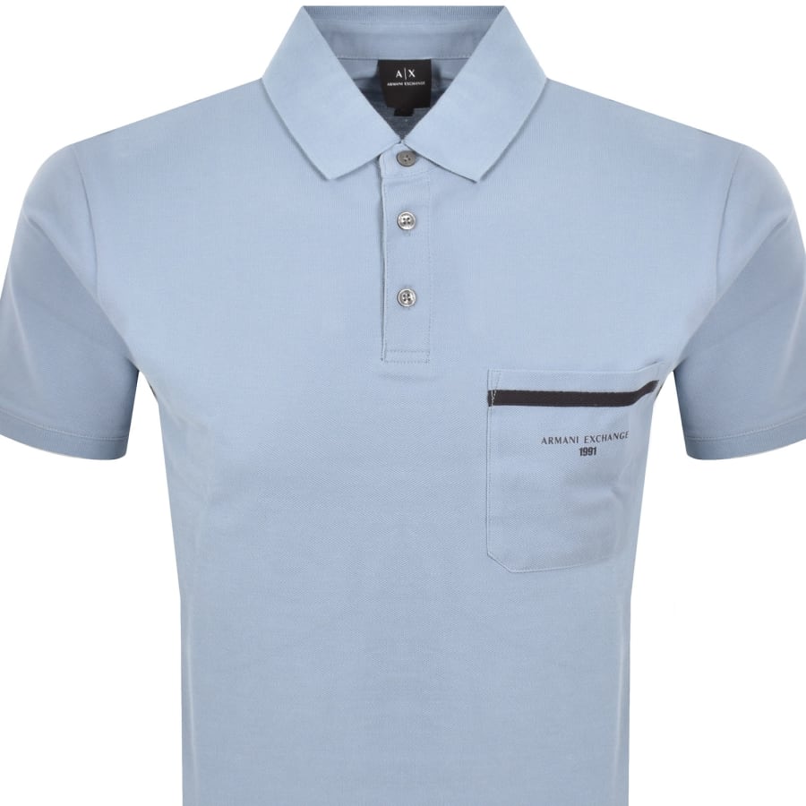 Image number 2 for Armani Exchange Short Sleeved Polo Blue
