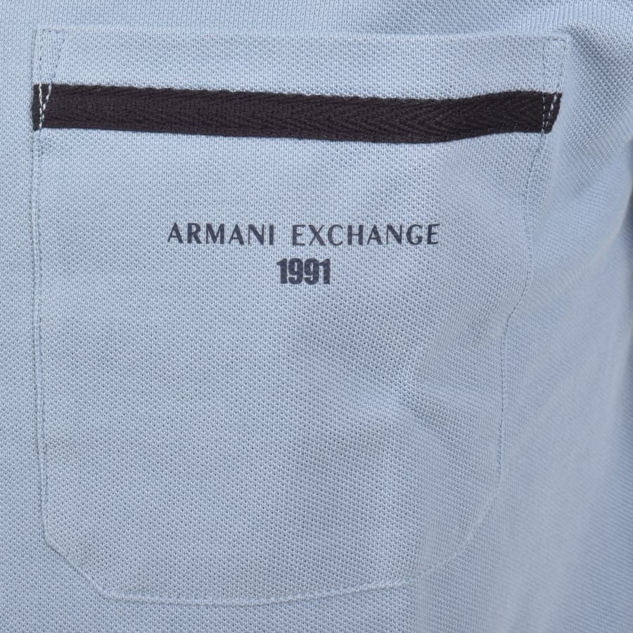 Image number 3 for Armani Exchange Short Sleeved Polo Blue