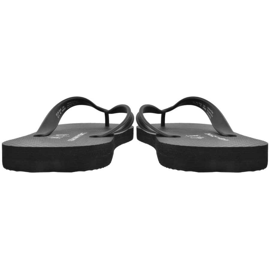 Image number 3 for Armani Exchange Logo Flip Flops Black