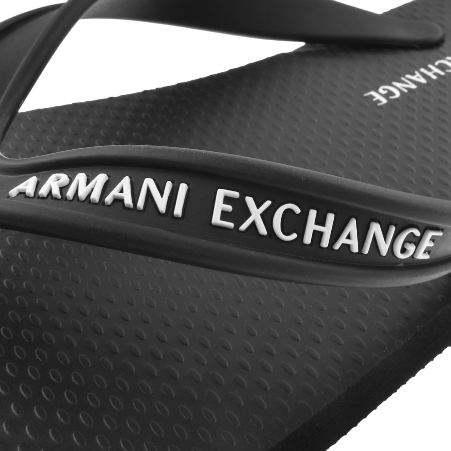 Image number 4 for Armani Exchange Logo Flip Flops Black
