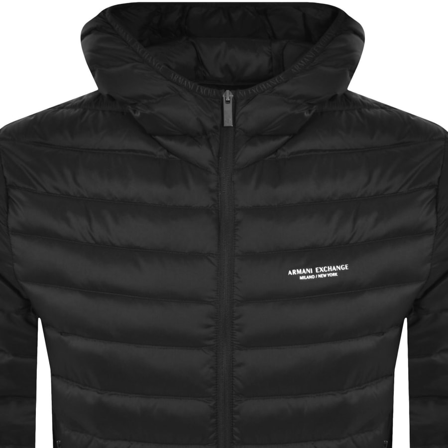 Image number 2 for Armani Exchange Hooded Down Jacket Black