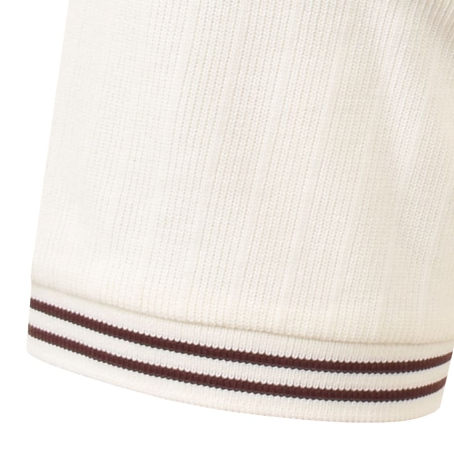 Image number 4 for Fred Perry Ribbed Jersey T Shirt Ecru