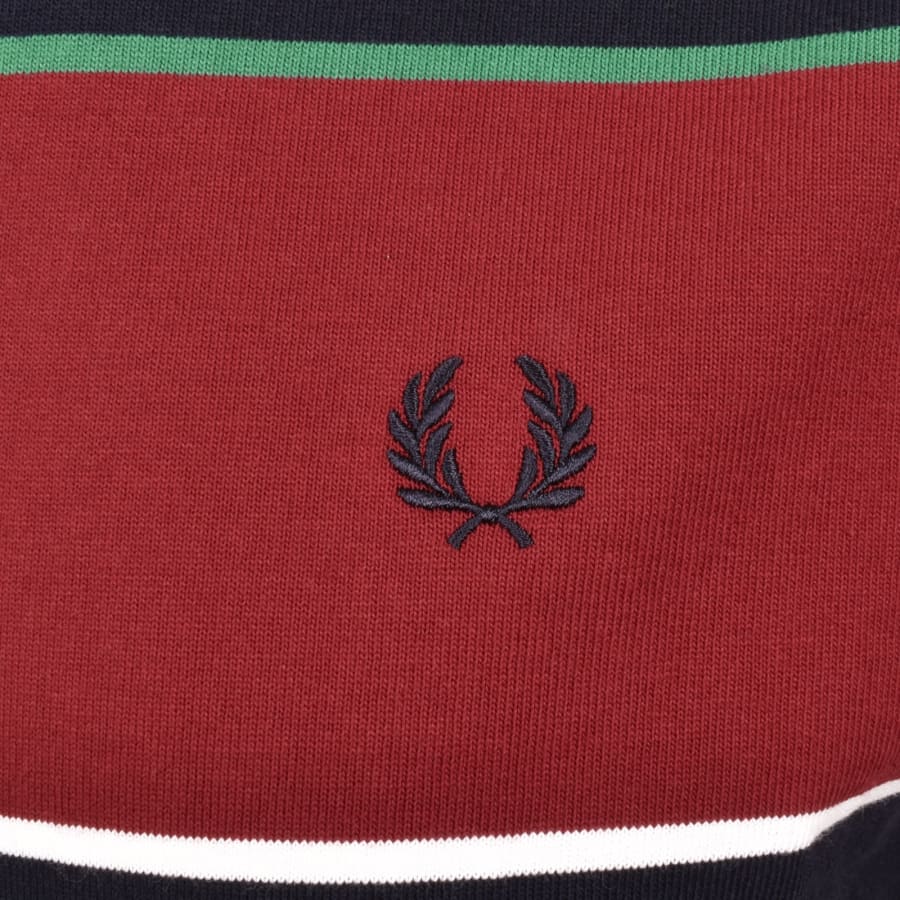Image number 3 for Fred Perry Striped T Shirt Navy