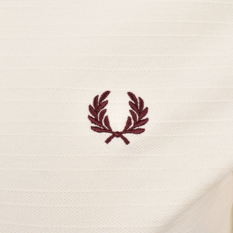 Image number 3 for Fred Perry Textured Stripe T Shirt Ecru