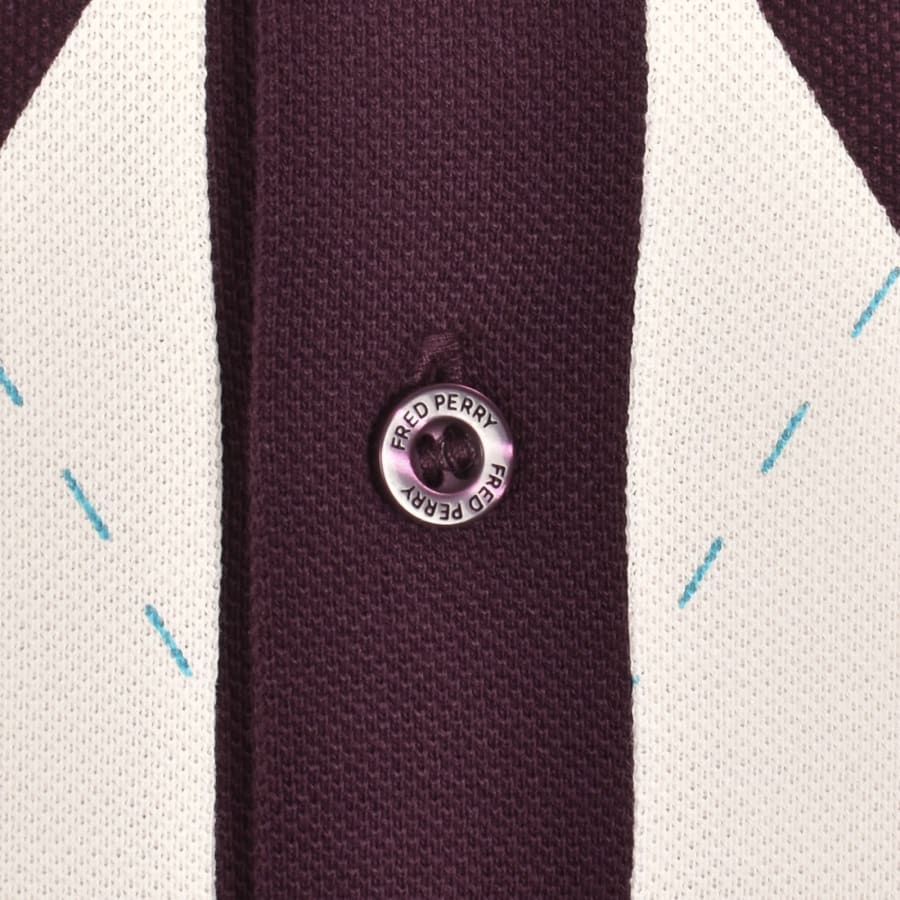 Image number 4 for Fred Perry Argyle Print Polo T Shirt Ecru