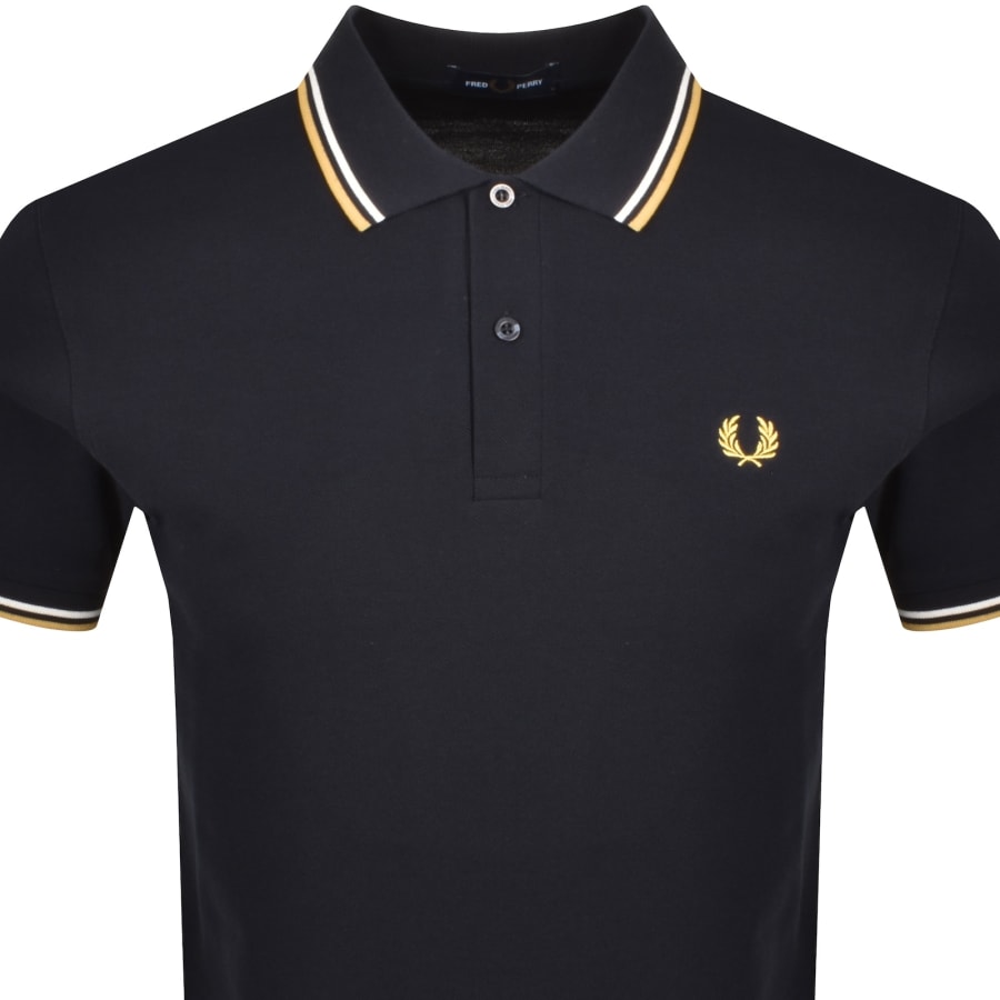 Image number 2 for Fred Perry Twin Tipped Polo T Shirt Navy