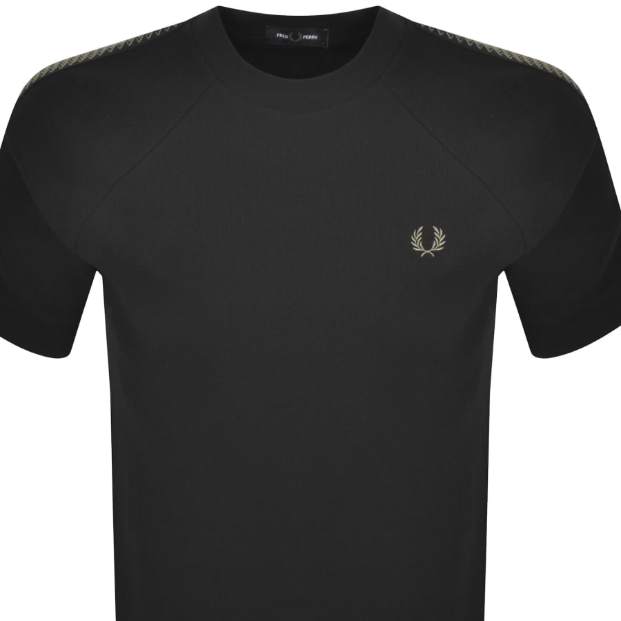 Image number 3 for Fred Perry Tennis Grip Taped T Shirt Black