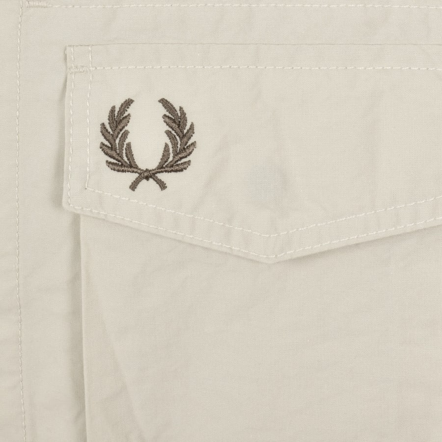 Image number 3 for Fred Perry Poplin Overshirt Beige