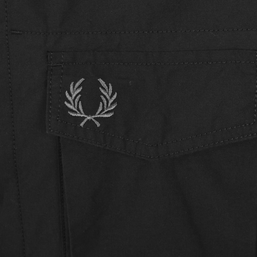 Image number 3 for Fred Perry Poplin Overshirt Black