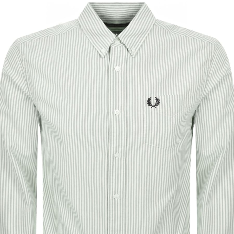 Image number 2 for Fred Perry Oxford Long Sleeve Shirt Green