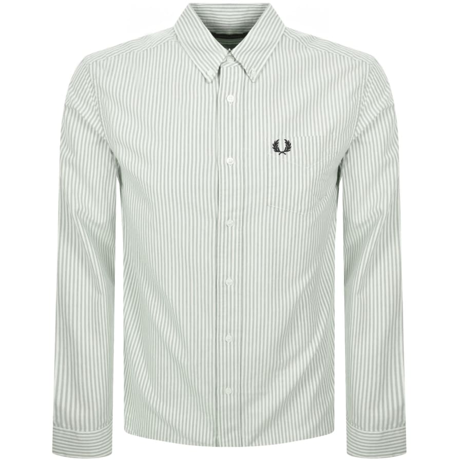 Image number 1 for Fred Perry Oxford Long Sleeve Shirt Green