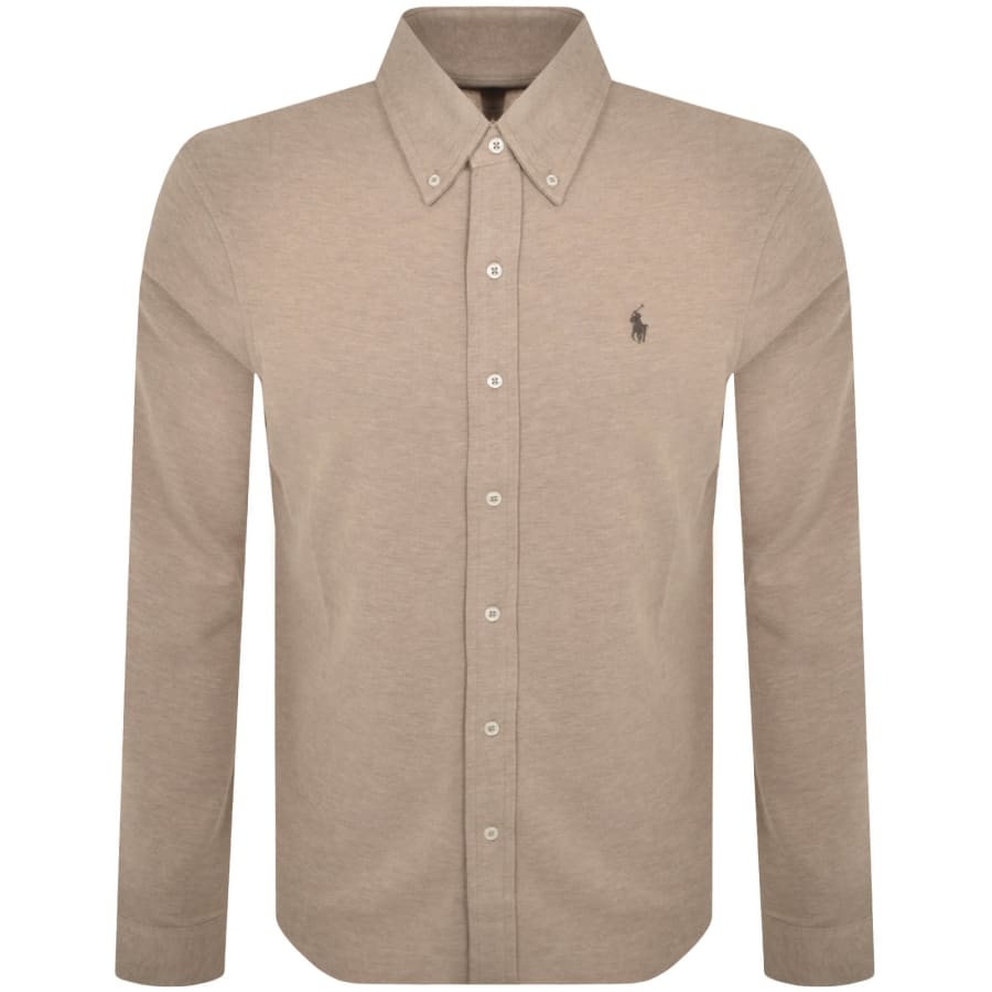 Image number 1 for Ralph Lauren Featherweight Mesh Shirt Beige