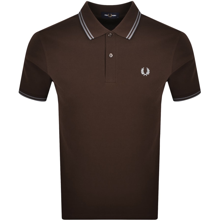 Image number 1 for Fred Perry Twin Tipped Polo T Shirt Brown