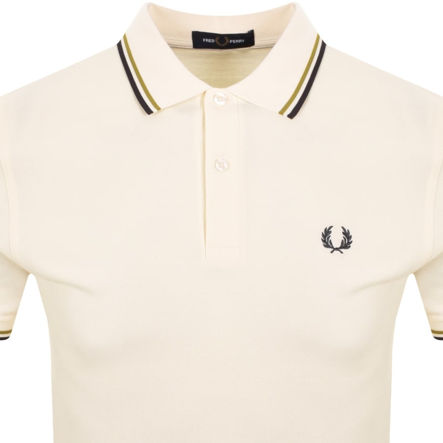 Image number 2 for Fred Perry Twin Tipped Polo T Shirt Ecru