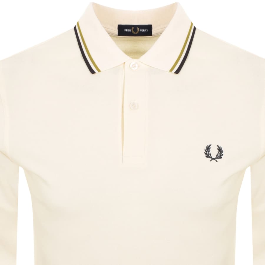 Image number 2 for Fred Perry Twin Tipped Polo T Shirt Ecru