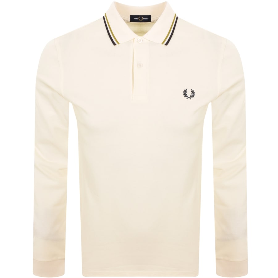 Image number 1 for Fred Perry Twin Tipped Polo T Shirt Ecru