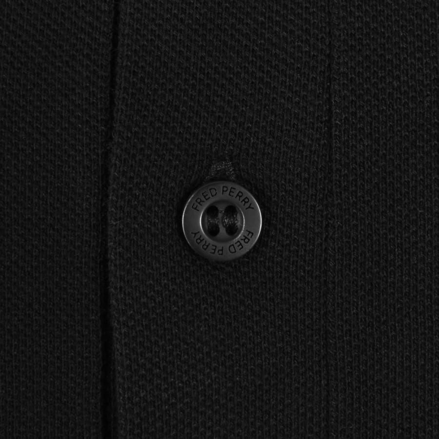 Image number 4 for Fred Perry Long Sleeved Pique Polo T Shirt Black