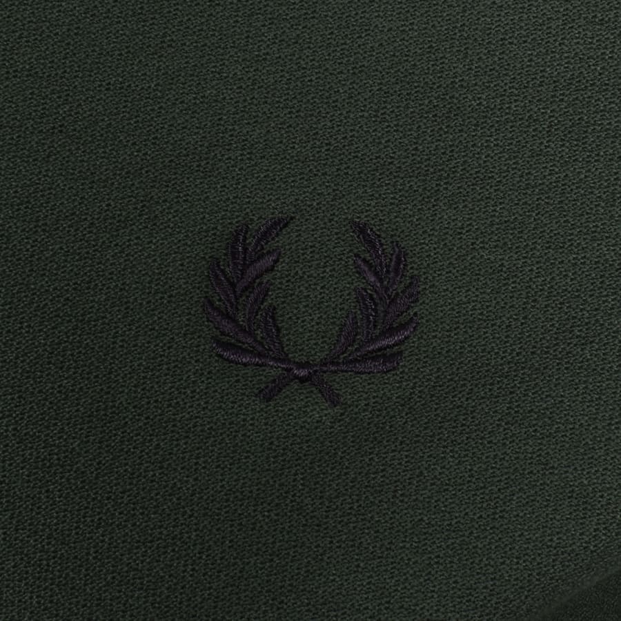 Image number 3 for Fred Perry Zip Neck Crepe Polo T Shirt Green