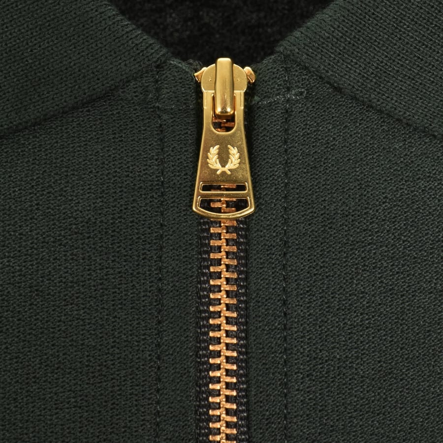 Image number 4 for Fred Perry Zip Neck Crepe Polo T Shirt Green