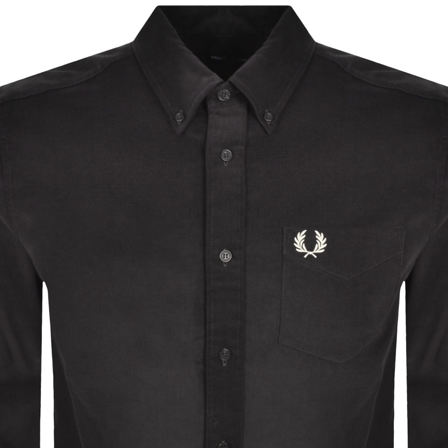 Image number 2 for Fred Perry Needle Corduroy Shirt Anchor Grey