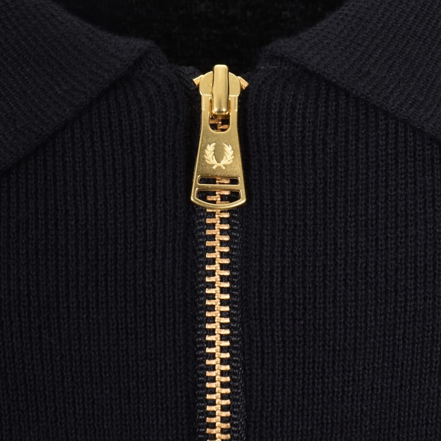 Image number 4 for Fred Perry Tonal Stripe Polo Jumper Navy