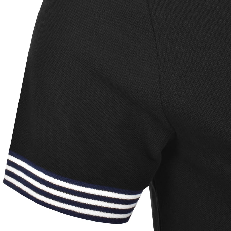 Image number 4 for Fred Perry Striped Cuff T Shirt Black